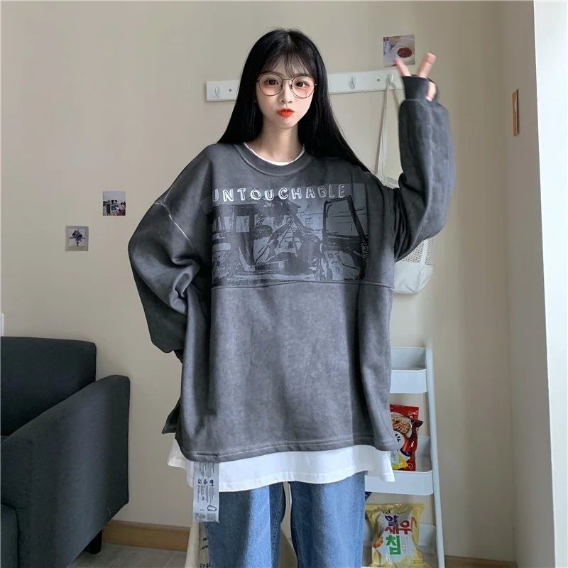 

Осенние свободные толстовки в стиле Харадзюку