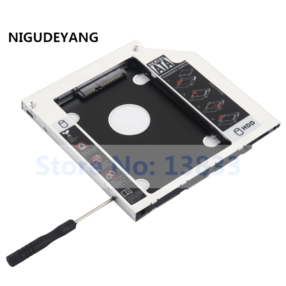 NIGUDEYANG 2nd SATA HD HDD SSD Оптический отсек Caddy адаптер рамка для Dell Inspiron 14 3442 15R 5521 5537