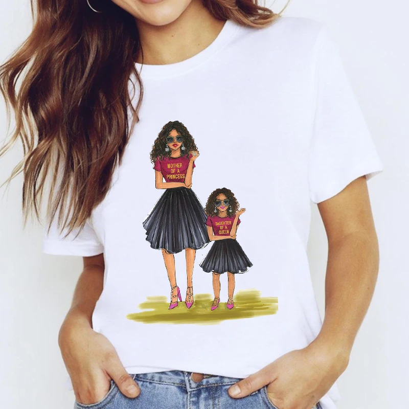 

T-shirts Top for Women Cartoon Mama Girls Spring Autumn Mom Love Clothing Print Lady Graphic T Shirt Ladies Female Tee T-Shirt