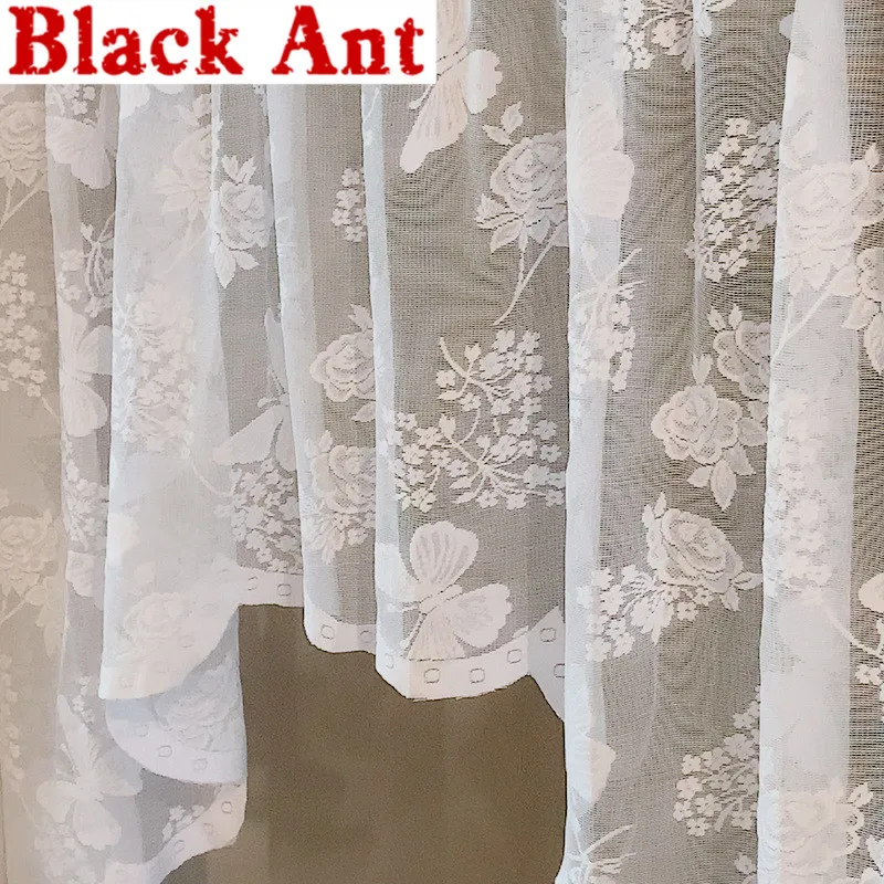 

Small Cafe Curtain Embroidered butterfly Short Sheer Curtain For Kitchen Lace Half Window Blinds Cabinet Home Decora DL-ZH253