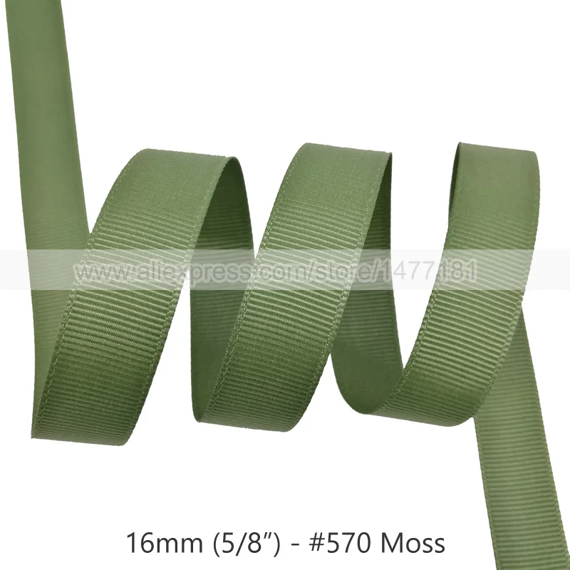 570 Moss Grosgrain Ribbon 6mm 9mm 16mm 25mm 38mm 50mm High Quality 100% Polyester Tapes Bows Making | Дом и сад
