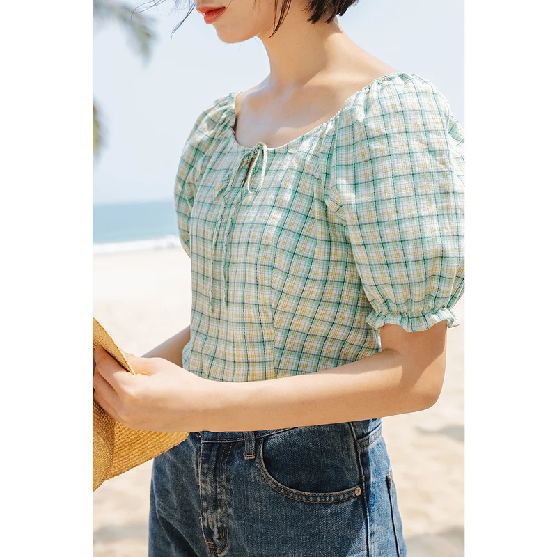 INMAN Летняя женская блузка пасторальная Милая стильная рубашка с круглым