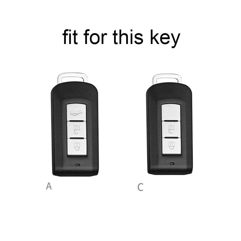

Leather Car Key Case Cover for Mitsubishi Outlander Lancer 10 Pajero Sport EX ASX RVR Colt Grandis L200 Smart 2 3 Button Case