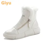 Новинка зимы 2021, женские ботинки Giyu на плоской подошве, зимние ботинки, повседневная обувь, хлопковая обувь с боковой молнией