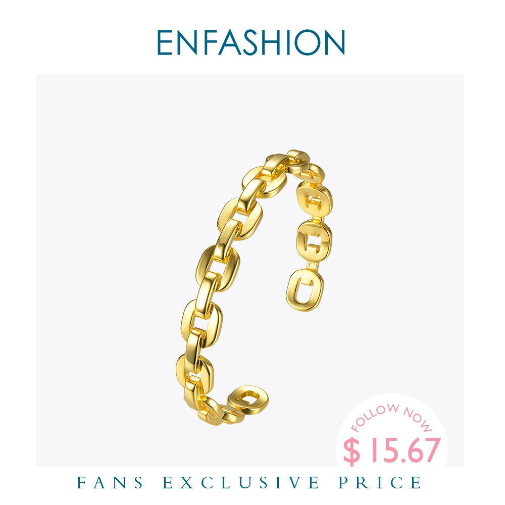 Enfashion чистая форма маленькая цепочка браслеты на запястье золотой цвет латунные