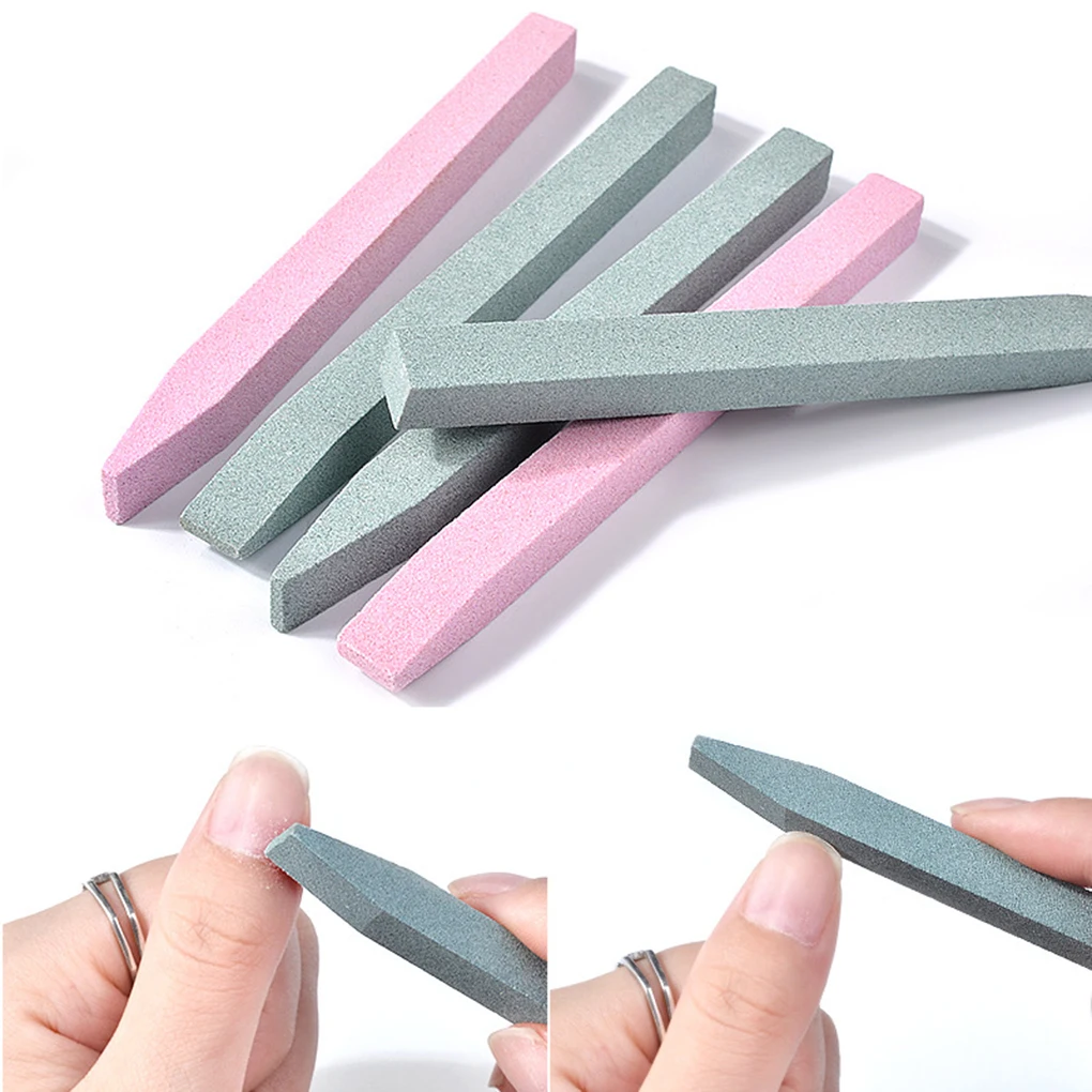 New 2PCS/Set Quartz Scrub Nail File Cuticle Remove Stick Nail Art Grinding Stone Exfoliate Carving Pusher Manicure Care Tool
