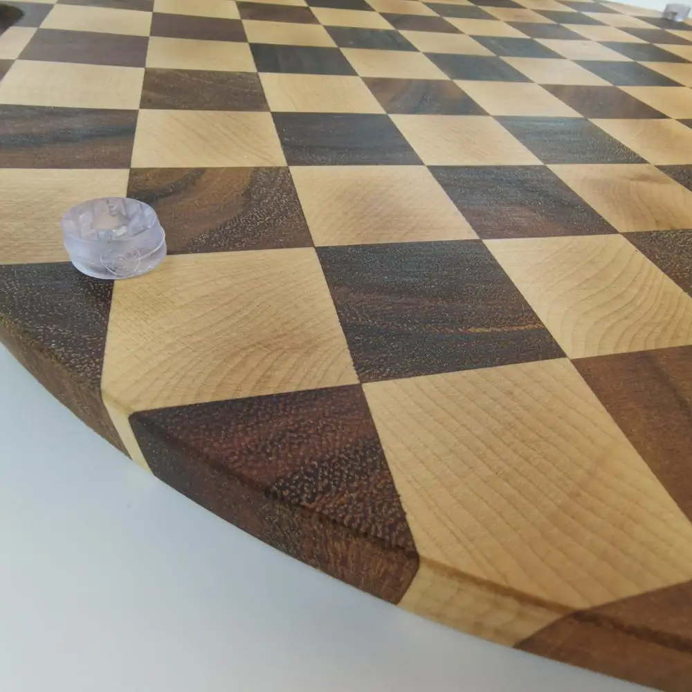 

Black walnut and white cutting board Circular wood choping block