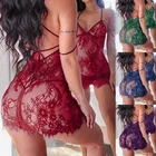 2021 ночное белье женское сексуальное нижнее белье комплект включает кружевное цельное платье с V-образным вырезом и стринги-хороший выбор нижнего белья