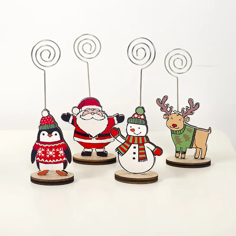 

New Christmas Style Lovely Desktop Note Holder Creative Painted Cartoon Office Card Holder Decoration Desktop Creative Bookmark