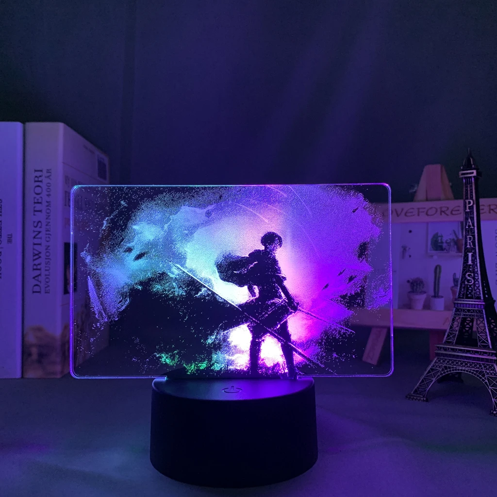 

Colorful Anime Two Tone Lamp Attack on Titan Levi Ackerman for Kid Bedroom Decor Birthday Gift Manga AOT Dral Color Led Light