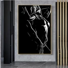 Картина на холсте, настенное искусство, черно-белая линия, постер с персонажами для мужчин и женщин, Обнаженная, секс-игра, картина, украшение для спальни и отеля