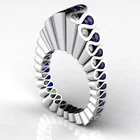 Модные Цветные Многослойные кольца Стразы с крученым узором двухцветные белые синие роскошные свадебные кольца с фианитами Z3T209