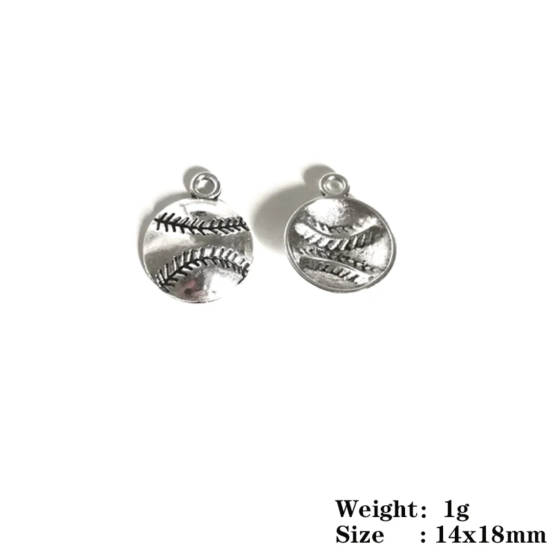 10 шт./лот шармы коннектор для бейсболки посеребренные Подвески сделай сам