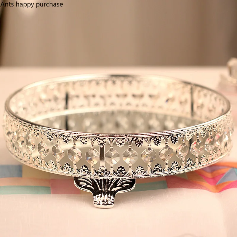 Стеклянная зеркальная Хрустальная тарелка в европейском стиле для фруктов