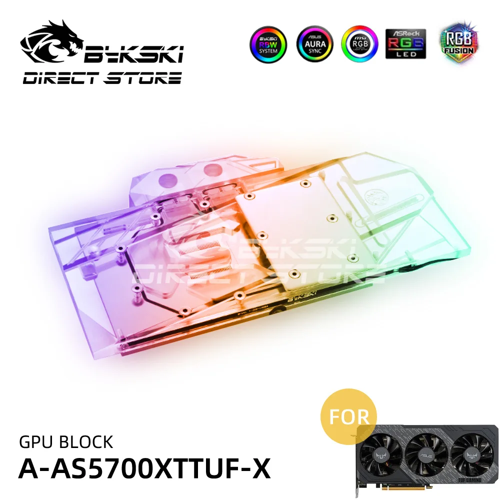 

Bykski RGB Video Card Block Cooler for pc For Asus TUF3 rx 5700 xt GAMING GPU Block Full Coverage Watercooler A-AS5700XTTUF-X