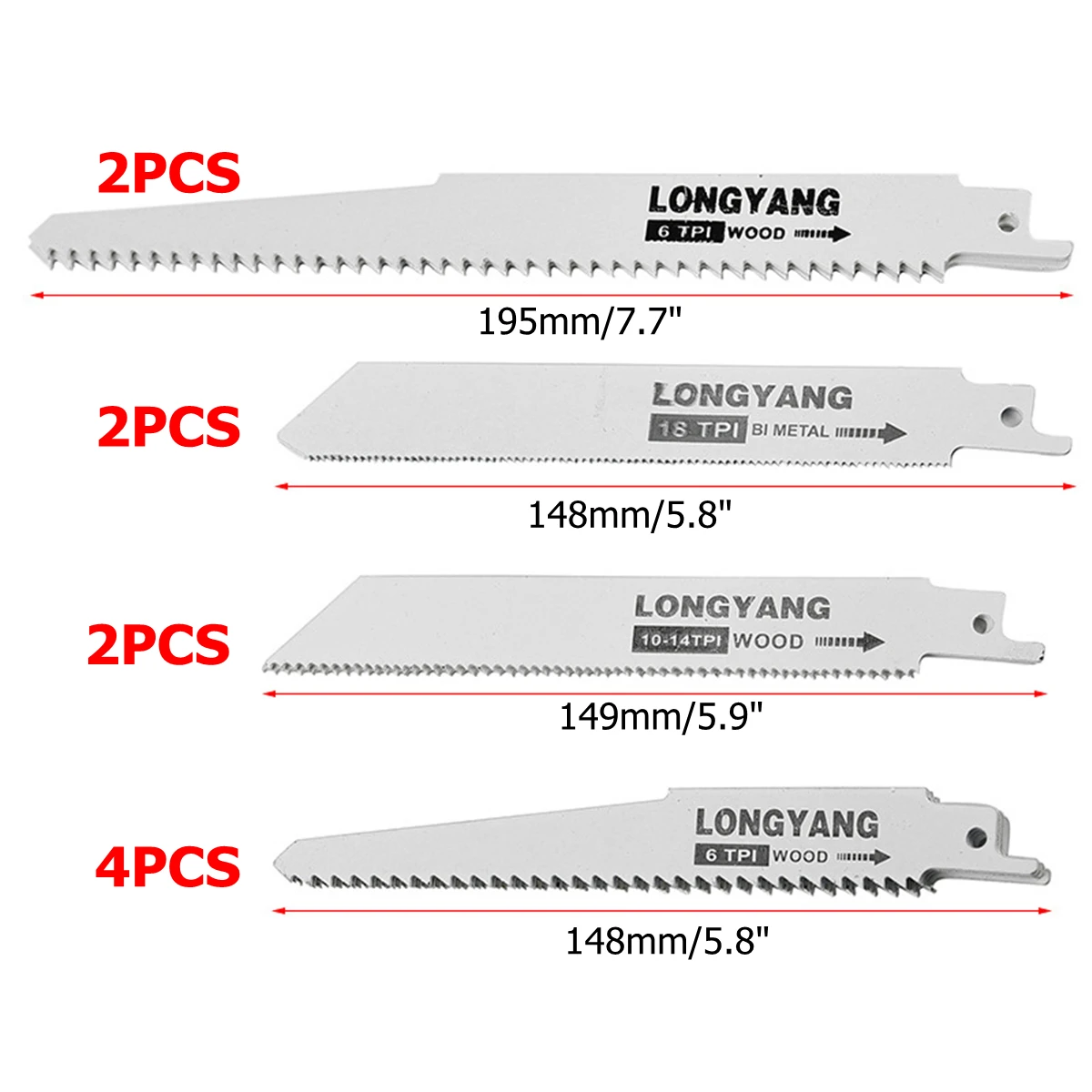 

10Pcs Saber Saw Blades Multi Reciprocating Saw Blade For Metal Aluminum Alloy Jig Saw Hand saw Power Tools Accessories