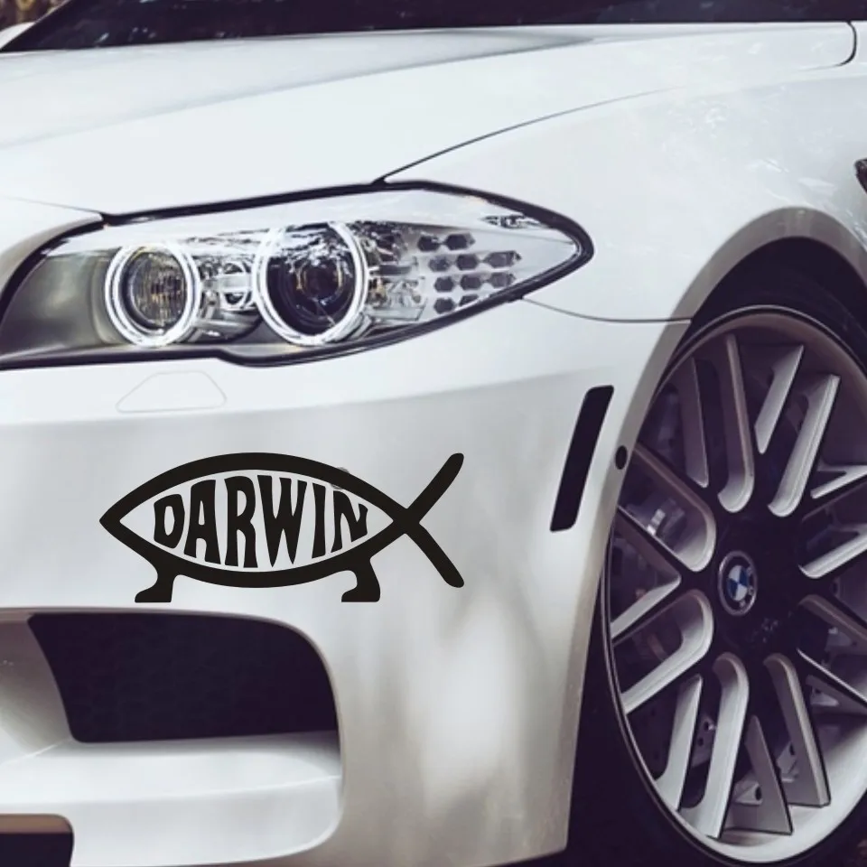 car Stickers 13.6CM*5.7CM Darwin Fish Cartoon Car Motorcycles Decoration 3D Reflective Waterproof Styling Custom Sticker | Автомобили и