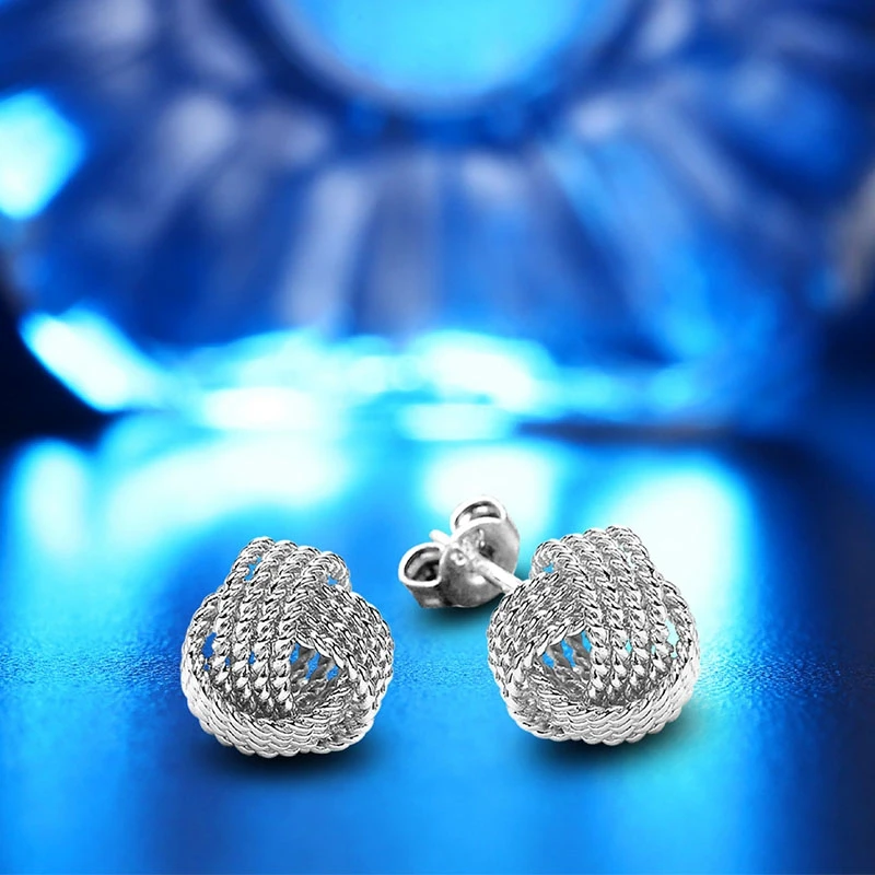 Лидер продаж серебряные блестящие Кристальные серьги гвоздики круглой формы для