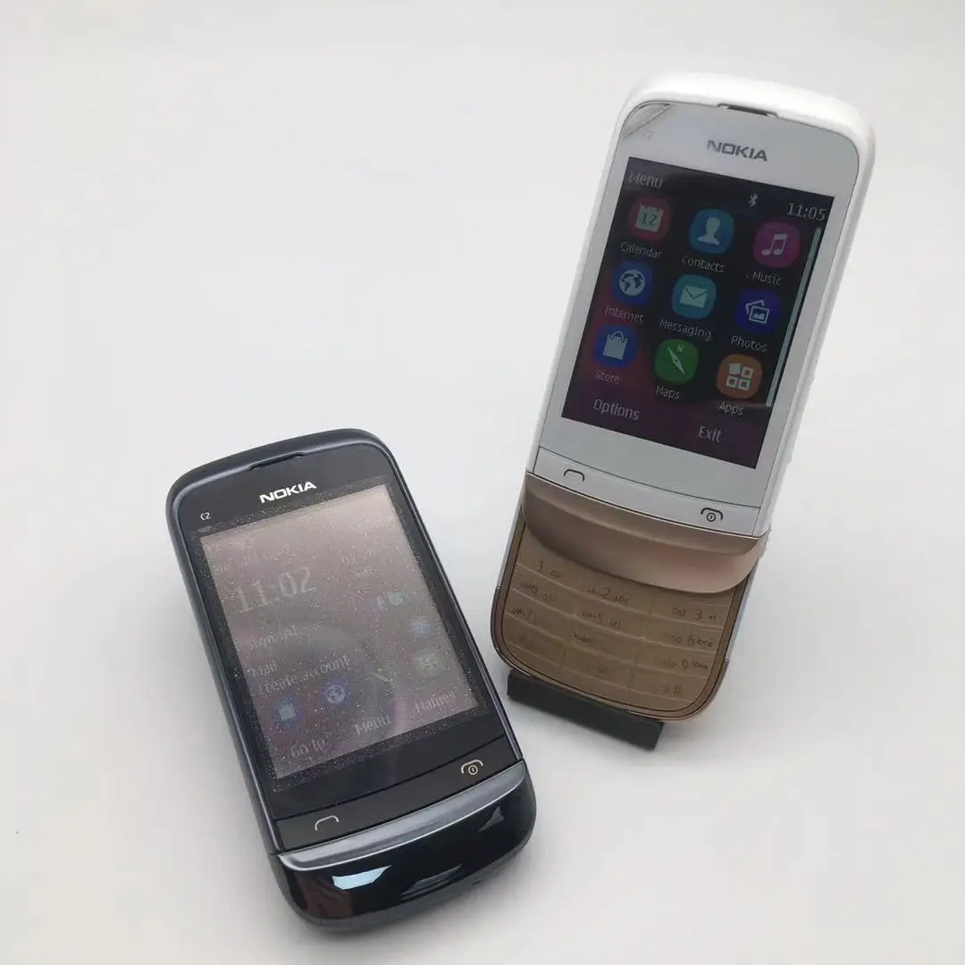 nokia c2 02 refurbished unlocked original c2 02 unlocked nokia c2 02 single sim card mobile phone one year warranty refurbished free global shipping