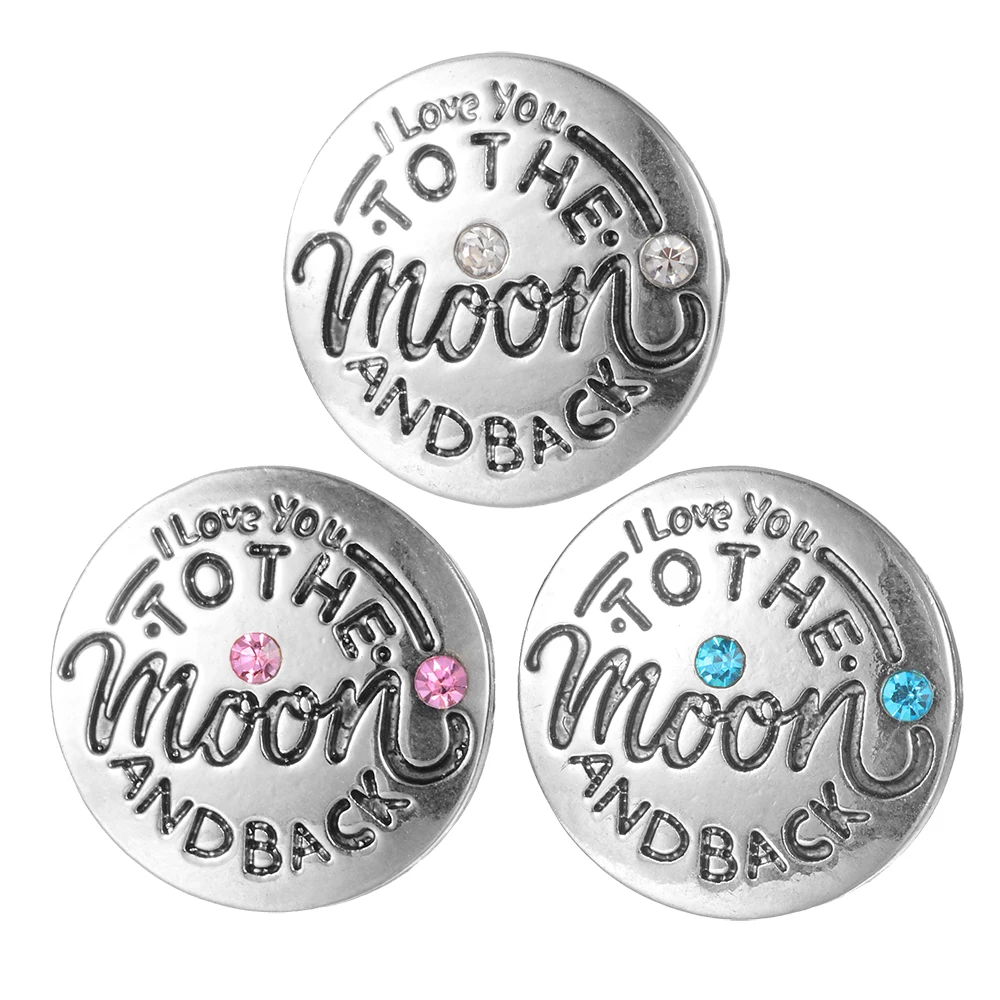 С надписью I love you to the moon and back (мама я тебя дизайн кнопки украшенные разноцветными