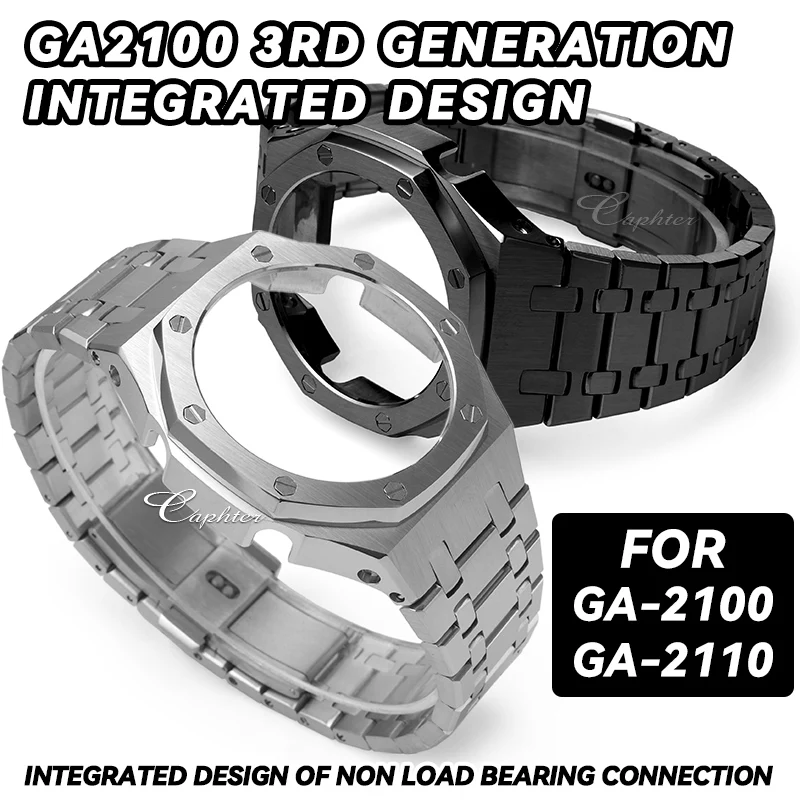 

2ND 3RD Generation Modified Accessories For GA2100 GA 2100 2110 Metal Watch Case and Strap Stainless Steel Bezel and Watchband