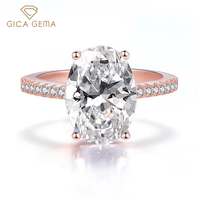 

GICA GEMA овальные кольца для женщин и девушек, Женское кольцо, серебро 9*13 мм, розовый, белый драгоценный камень, ювелирный подарок на свадьбу, годовщину помолвки