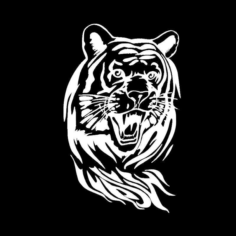

BEMOST Car Stickers Large Tiger Affixed Reflective Steller Rear Hood Spare Car decal Personality Stickers Black/White 33*58cm