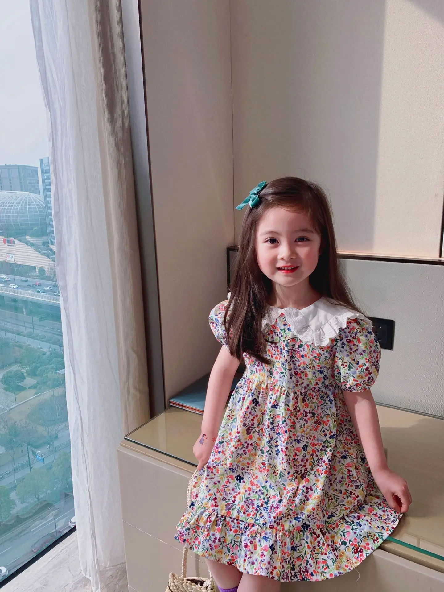 

21 Summer kids dress short sleeve floral pattern sweet toddler dresses