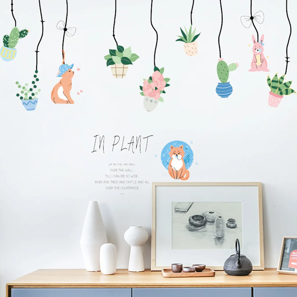 Мультяшная Настенная Наклейка для детской комнаты с изображением животных в