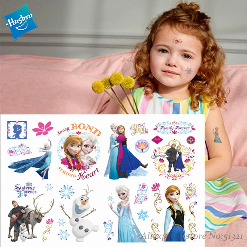 Hasbro Принцесса Эльза детская мультяшная Временная тату наклейка для девочек