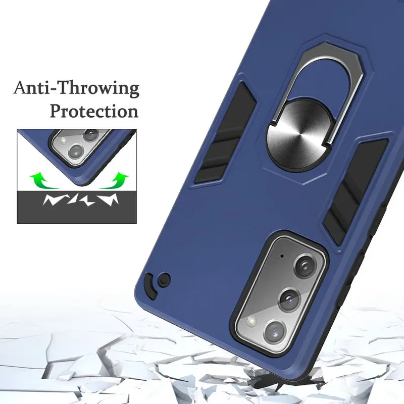 

Shockproof Case For Samsung Note 20 luxury Armor TPU Frame With ring Car Bracket Back Cover For Samsung Note 20 Phone Case 6.7