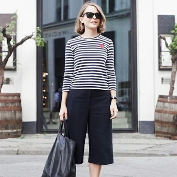 Trendy Designers Heart Appliqué Striped Sailor Shirt Contrast Bicolor Merino Wool Pullover Unisex Long Sleeve Cozy Boxy Knitwear | Женская