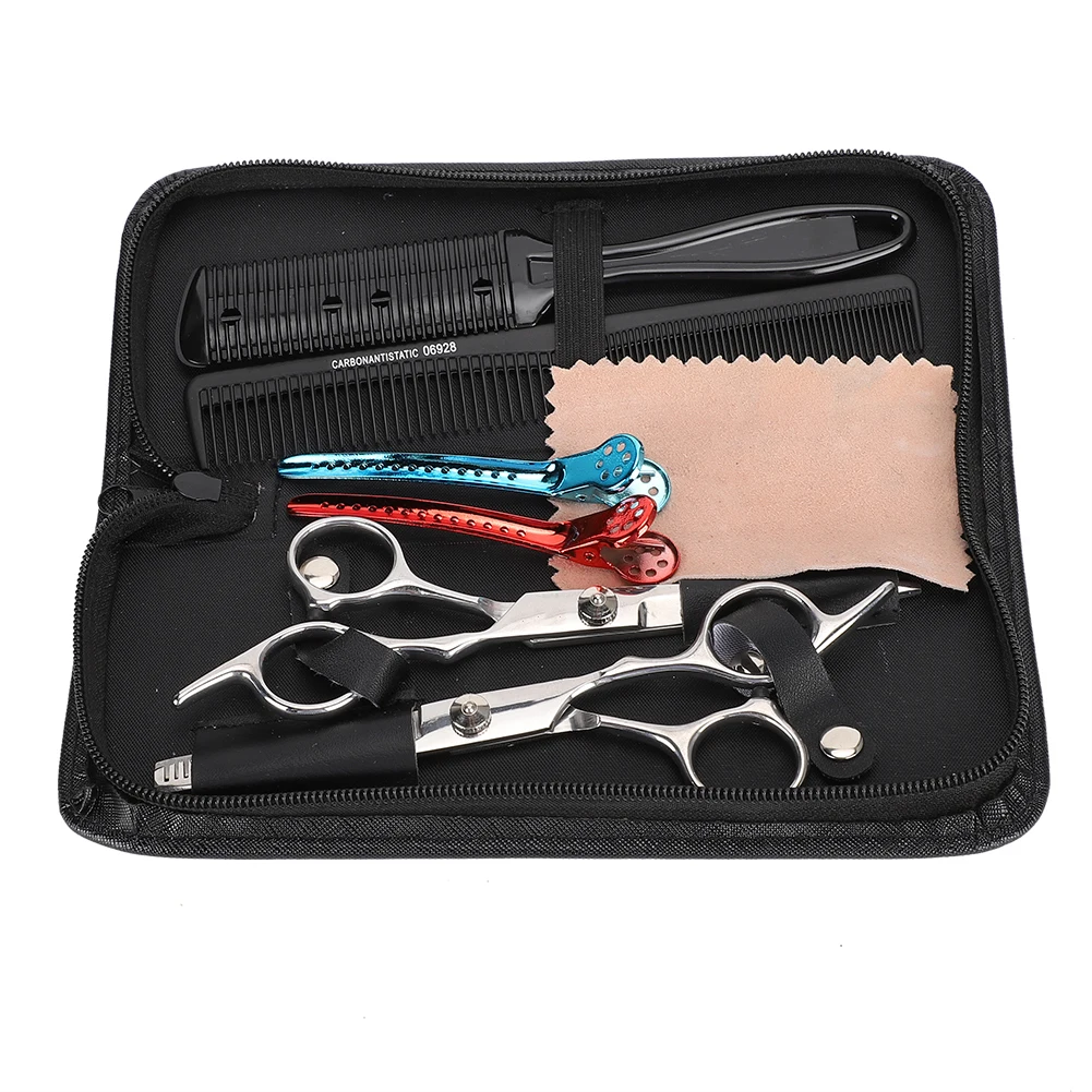 

8 Pcs Professional Haircutting Scissor Set Barber Stainless Steel Hairdressing Thinning Flat Shears Kit Barber Styling Supplies