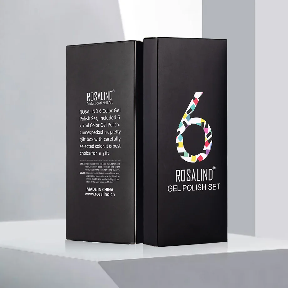 ROSALIND гель лак для ногтей 6 шт. набор Гибридный лак все для маникюра Платиновый гель УФ лак светодиодный светильник 7 мл набор для ногтей и Набор Базовый Топ
