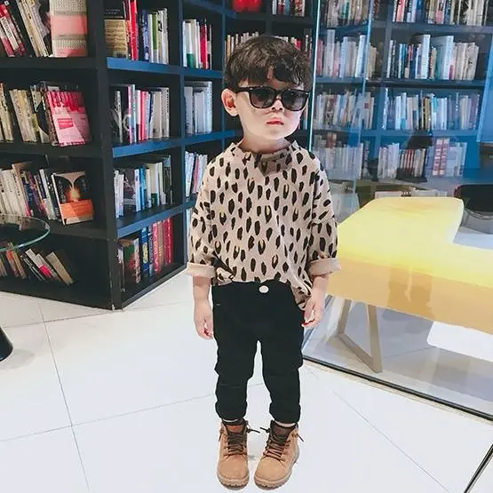 Детская модная леопардовая футболка Новинка Весна 2020 рубашка с длинным рукавом