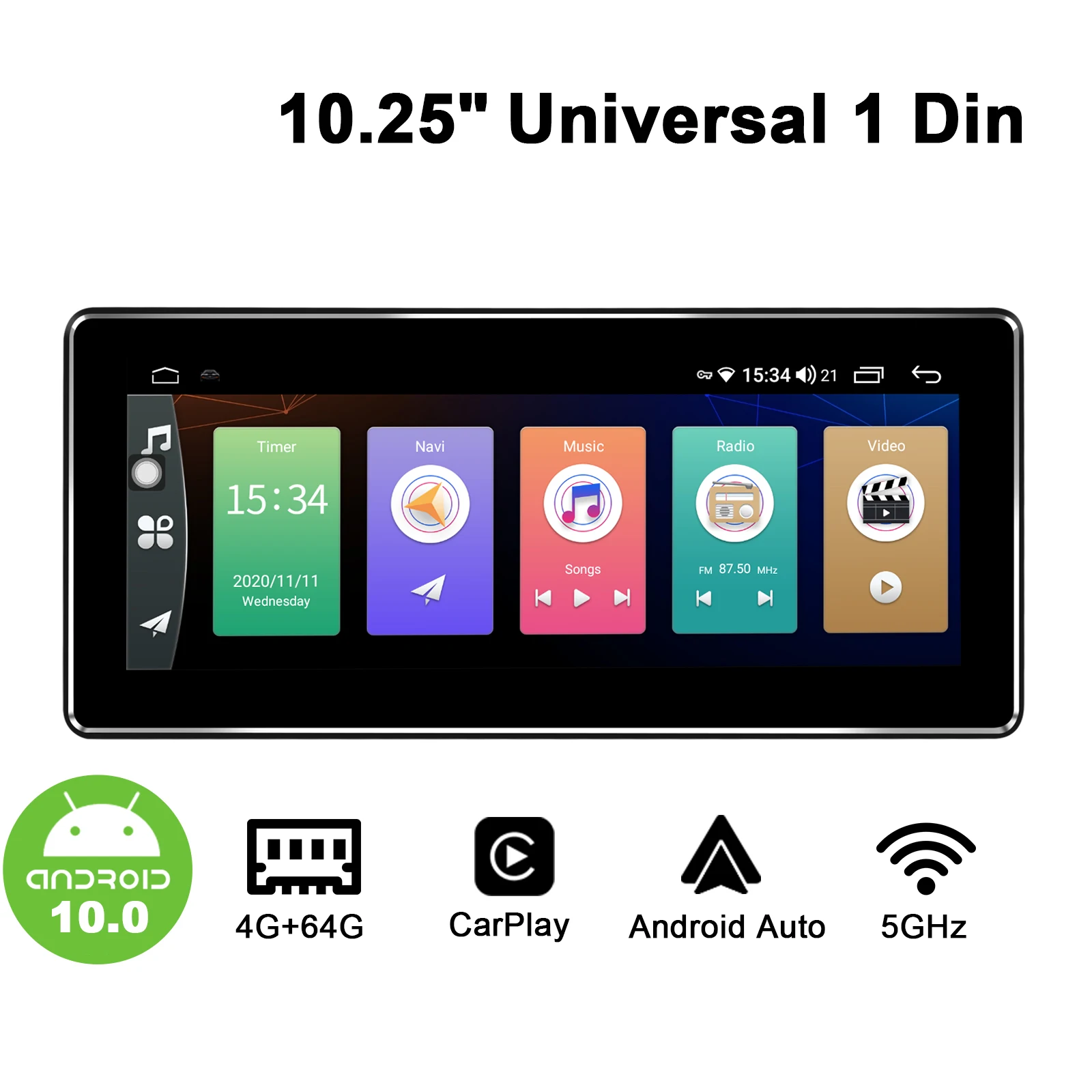Универсальный Автомобильный мультимедийный плеер JOYING Android IPS экран 10 25 дюйма 1 din