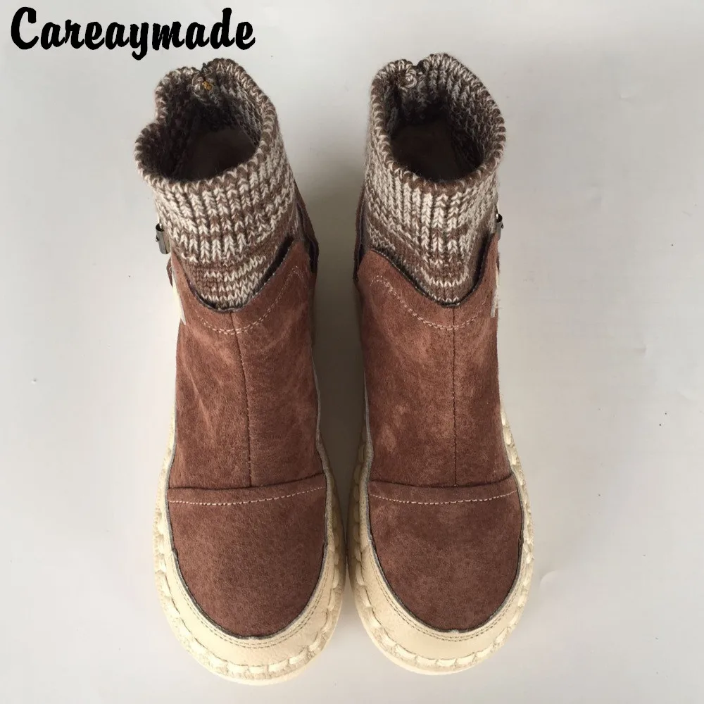 Careaymade-Hot sale,New original handmade leather comfort wool cowhide boots female handmade Top layer Genuine leather boots