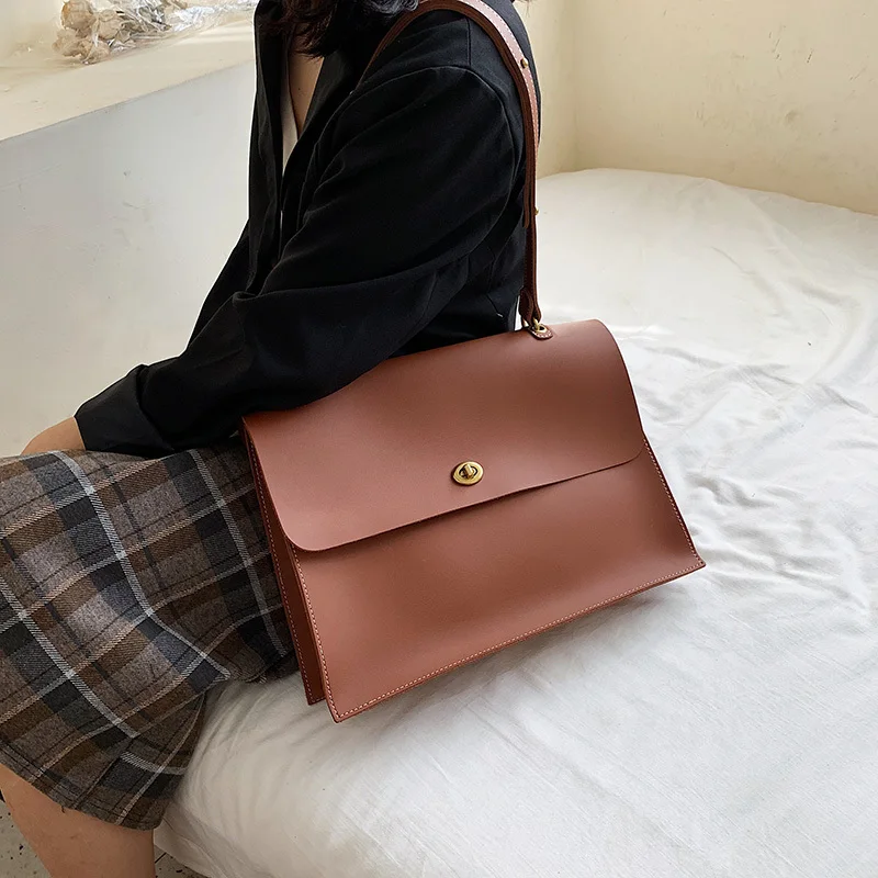 Модные женские сумки однотонные Большие на плечо Повседневные Классические