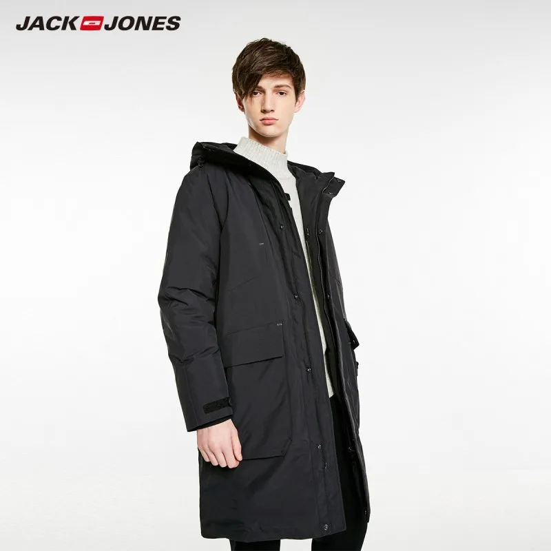 JackJones мужской длинный пуховик с капюшоном парка пальто мужская одежда