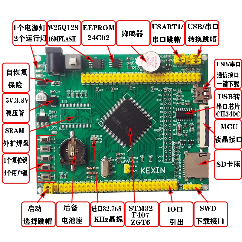 

STM32F407/STM32F103/STM32F429/STM32F767/STM32H743 Minimum System Board