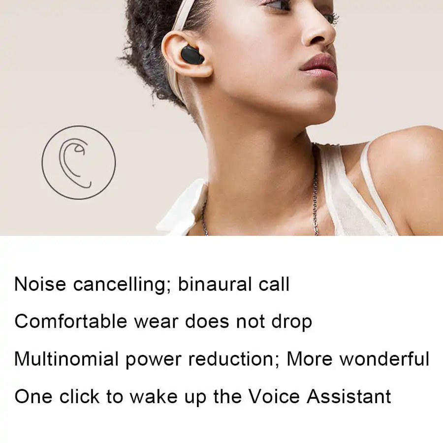 A6S True Wireless Earphones Stereo Earbuds Charging Case Mini Headphones Sport in Ear Black for Redmi Earph | Электроника