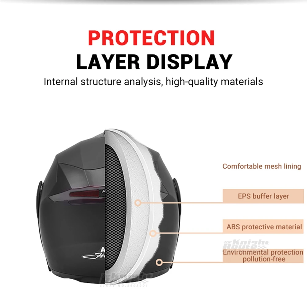 Мотоциклетный шлем мотоциклетный на все лицо с двойными линзами скутер