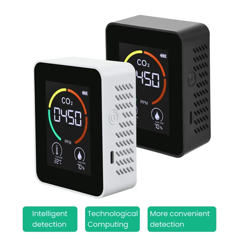 Цифровой измеритель температуры и влажности CO2 3 в 1 точный детектор TVOC монитор