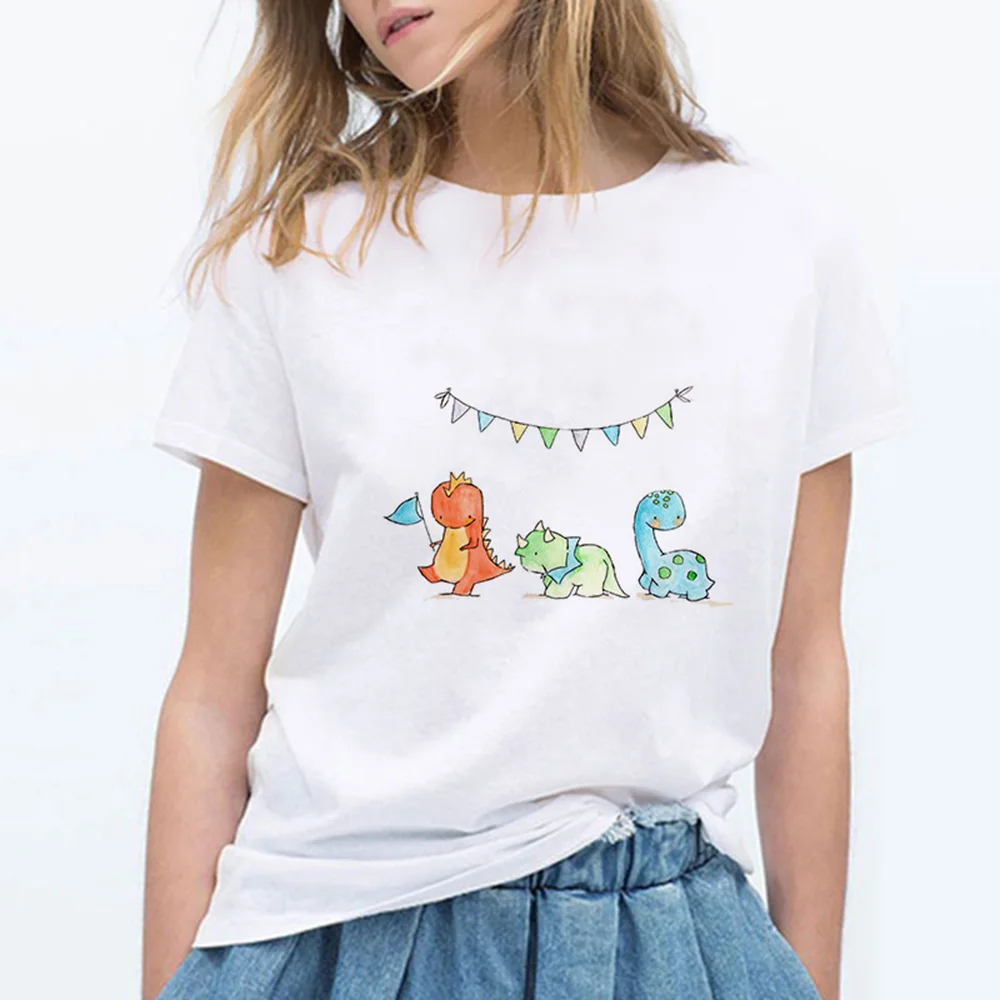 

Женская футболка большого размера с динозавром, футболка Poleras, одежда в России, футболки для девочек, может делать что угодно, топ, женский по...