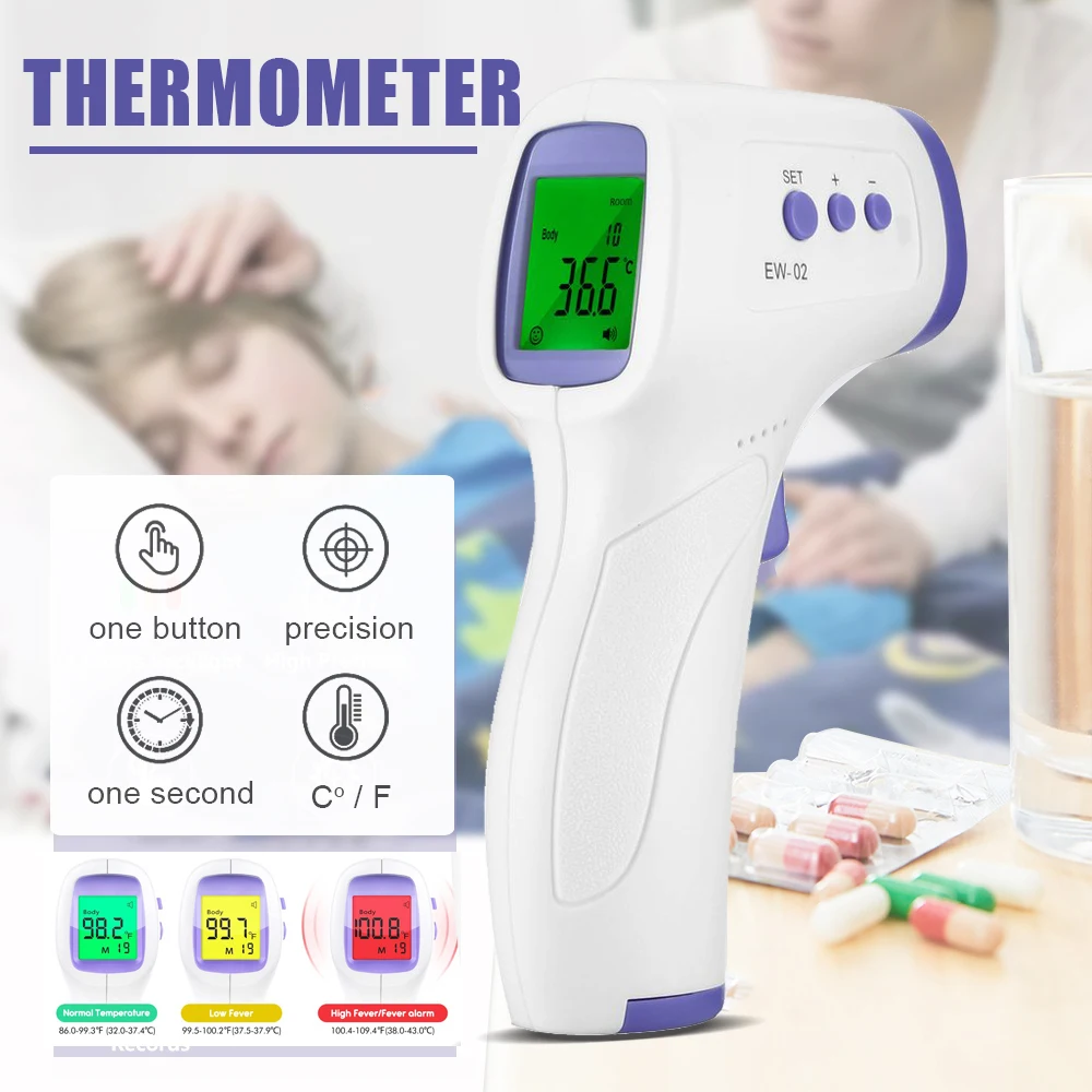 Бесконтактный инфракрасный термометр Ручной цифровой для лба пистолет