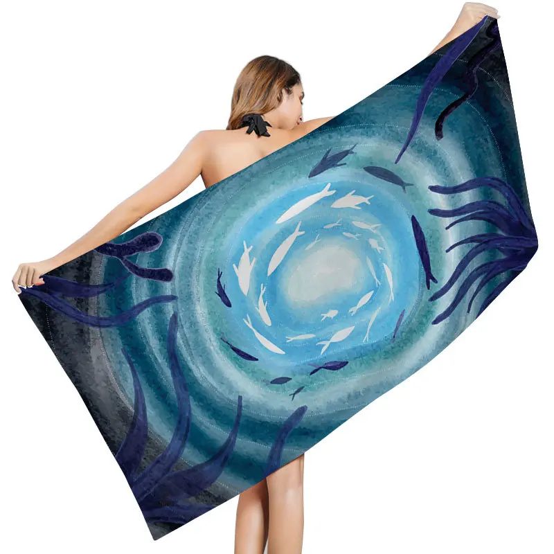 

Quick Dry Ocean Bath Towel Microfiber Soft Beach Towel for Bathroom Spa Yoga Multipurpose Mat Droppshiping