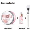 Грязевая маска Сакура + Сыворотка для лица и тела, Очищающая маска для лица от прыщей, черных точек и жирной кожи