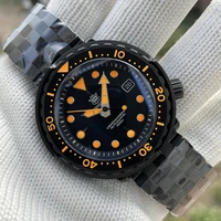 steeldive brand sd1975xt super luminous 47 5mm pvd black case 30atm waterproof nh35 automatic mechanical sports watch for men