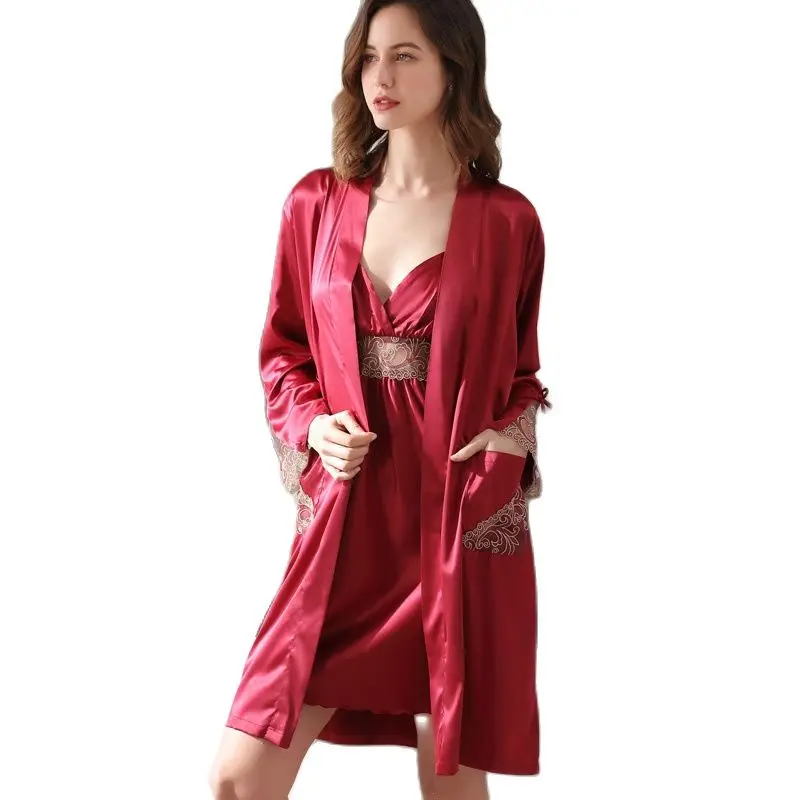 Новейшая весенне летняя тонкая пикантная кружевная ночная рубашка из вискозы