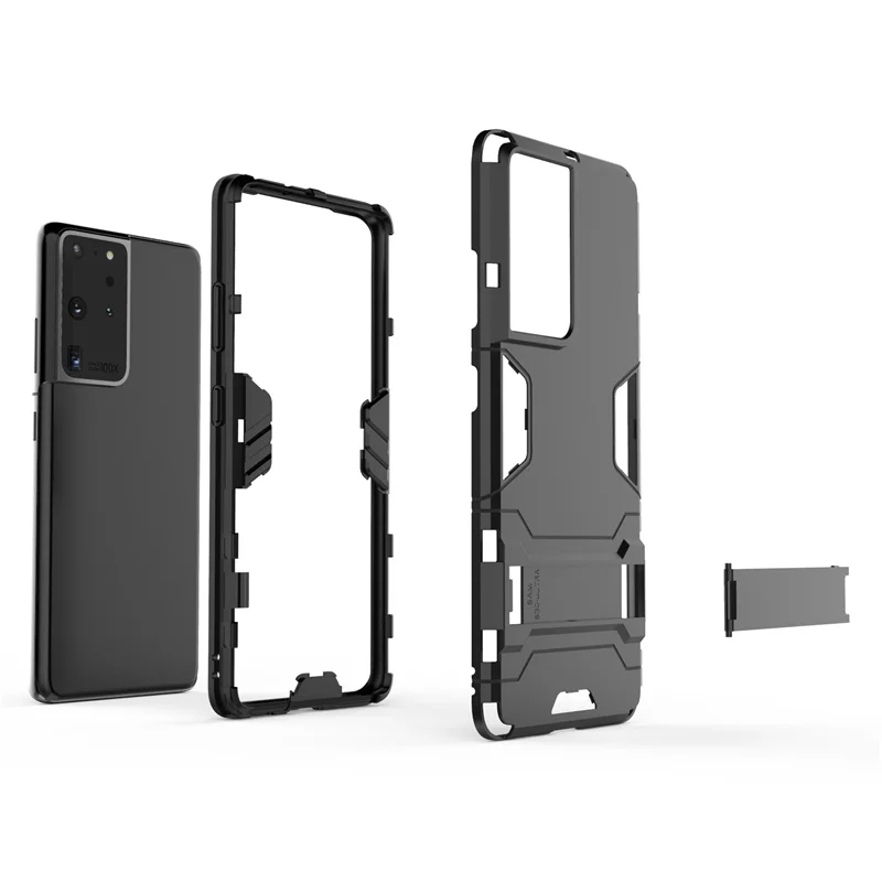 For Cover Samsung S21 Ultra Case For Samsung S21 Ultra Coque Shoclproof Hybrid Hard PC Stand Cover For Samsung S21 Ultra Fundas